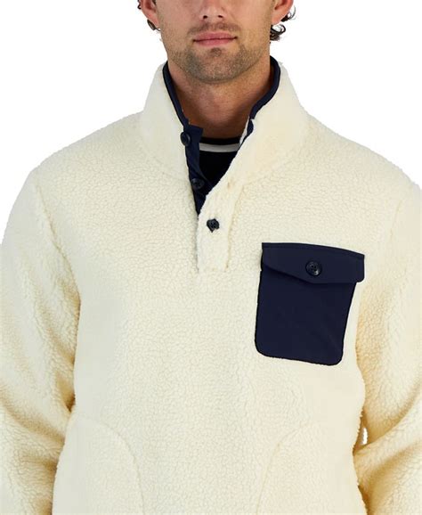 michael kors mens fleece|Michael Kors Men's Fleece Pullover Jacket with Button Placket.